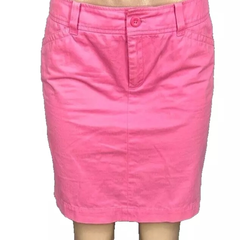 Lilly Pulitzer Barbie Pink Pencil Skirt Size 6 Women's Cotton Flat Front Pockets